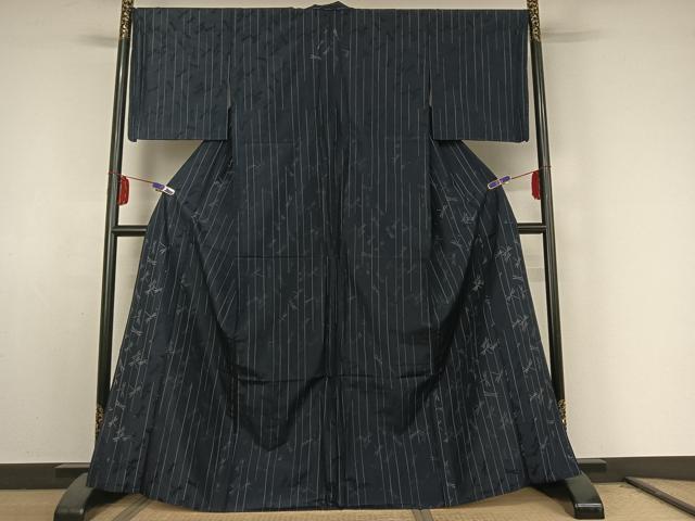 平和屋着物▽上質な小紋 単衣 捩り織 蜻蛉 やまと誂製 正絹 逸品 AABE6920jh