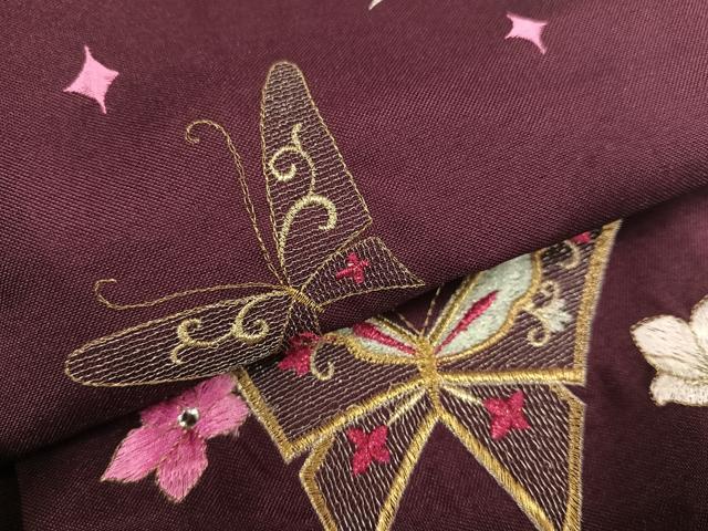 平和屋着物●女性　行灯袴　HM　花蝶文　洗える着物　AABE6928ph 平和屋着物○女性 行灯袴 HM 花蝶文 洗える着物 AABE6928ph