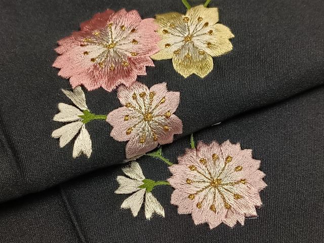 平和屋着物○女性 行灯袴 夜桜 洗える着物 AABE6929ph