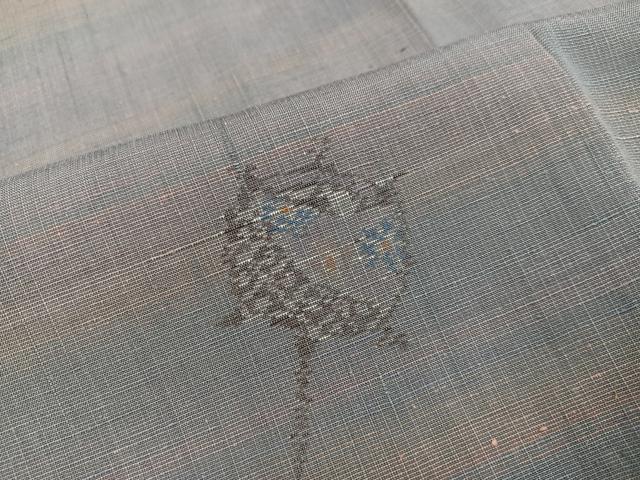 平和屋着物○小千谷紬 糸巻 反端付き 正絹 逸品 AABE6932ph