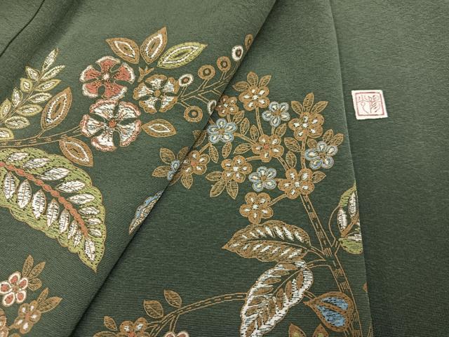 平和屋着物●訪問着　作家物　手描き　草花文　正絹　逸品　AABE6935ph 平和屋着物○訪問着 作家物 手描き 草花文 正絹 逸品 AABE6935ph