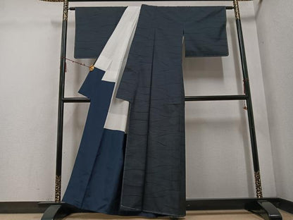 平和屋着物●本場大島紬　カタス7マルキ　霞文　正絹　逸品　未使用　AABE6940ph