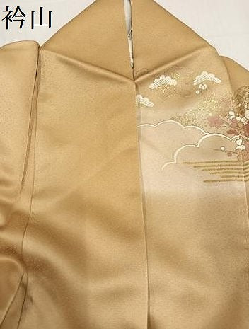 平和屋着物●訪問着 駒刺繍 松竹梅草花文 暈し染め 金彩 正絹 逸品 AABE6955ph