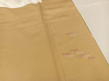 平和屋着物●訪問着 駒刺繍 松竹梅草花文 暈し染め 金彩 正絹 逸品 AABE6955ph