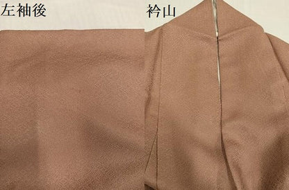 平和屋着物●上質な色無地 作家物 花地紋 赤白橡色 正絹 逸品 AABE6971ph