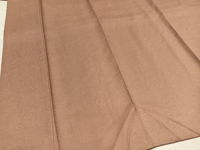 平和屋着物●上質な色無地 作家物 花地紋 赤白橡色 正絹 逸品 AABE6971ph