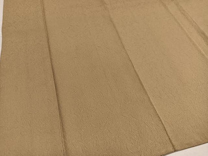 平和屋着物●上質な色無地　紋意匠　枯色　正絹　逸品　AABE6978ph