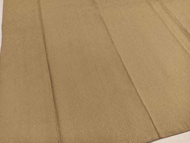 平和屋着物●上質な色無地　紋意匠　枯色　正絹　逸品　AABE6978ph
