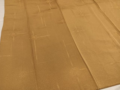 平和屋着物●上質な色無地　花地紋　榛色　正絹　逸品　AABE6980ph