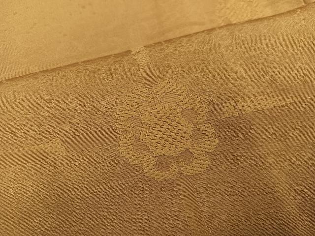 平和屋着物●上質な色無地　花地紋　榛色　正絹　逸品　AABE6980ph