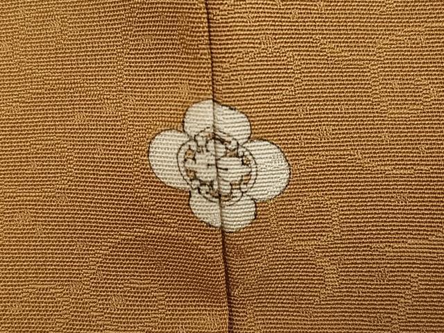 平和屋着物●上質な色無地　花地紋　榛色　正絹　逸品　AABE6980ph