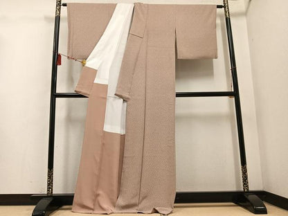 平和屋着物●上質な小紋　花唐草文　正絹　逸品　AABE6984ph