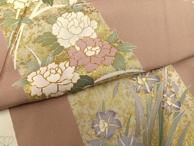 平和屋着物○訪問着 友禅 駒刺繍 草花文 金彩 鈴乃屋扱い 正絹 逸品