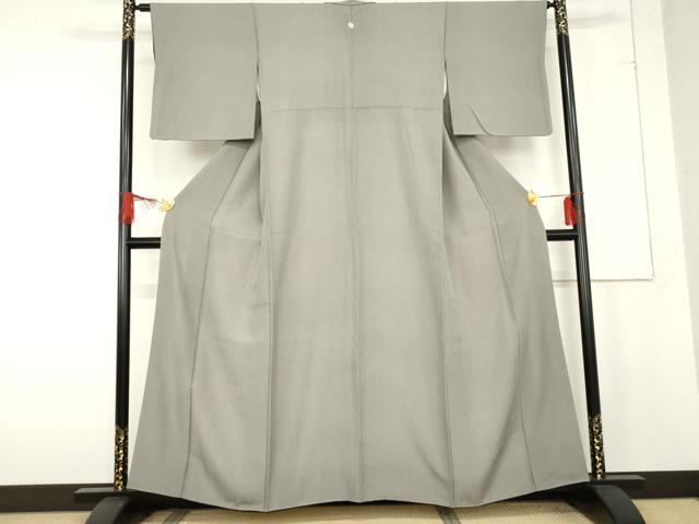 平和屋着物●江戸小紋　万筋　丼鼠色×素色　正絹　逸品　AABE7004cs 平和屋着物○江戸小紋 万筋 丼鼠色×素色 正絹 逸品