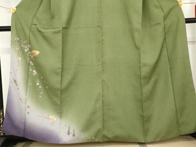 平和屋着物○訪問着 扇面枝垂れ花文 暈し染め 金彩 やまと誂