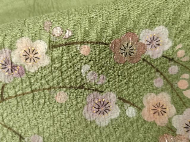 平和屋着物●訪問着　扇面枝垂れ花文　暈し染め　金彩　やまと誂製　正絹　逸品　AABE7014cs 平和屋着物○訪問着 扇面枝垂れ花文 暈し染め 金彩 やまと誂