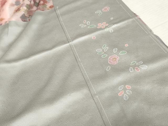 平和屋着物○訪問着 絞り 鴛鴦吉祥草花文 暈し染め 金彩 仮