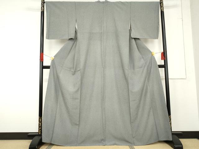 平和屋着物●江戸小紋　万筋　黒色×生成り色　黒地　正絹　逸品　未使用　AABE7019cs 平和屋着物○江戸小紋 万筋 黒色×生成り色 黒地 正絹 逸品