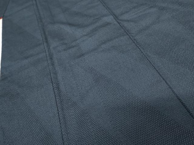 平和屋着物●本塩沢　110亀甲　斜縞　正絹　逸品　AABE7022cs