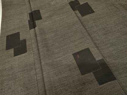 平和屋着物●上質な紬 色紙重ね文 正絹 逸品 未使用 AABE7042cs
