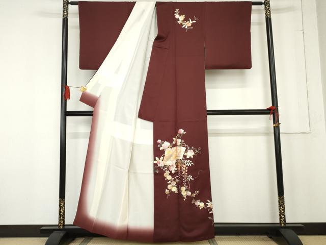 平和屋着物●金彩友禅　卓越技能者・名工・和田光正　訪問着　扇面枝花文　金銀彩　小田急百貨店扱い　正絹　逸品　AABE7052cs