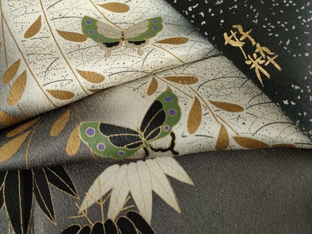 金継ぎ着物 Theater INVI 鷺森アグリ agris 黒×ベージュ S 近清絞り 麻紗（あさ） もじり袖 短衣（たんい） 単（ひとえ