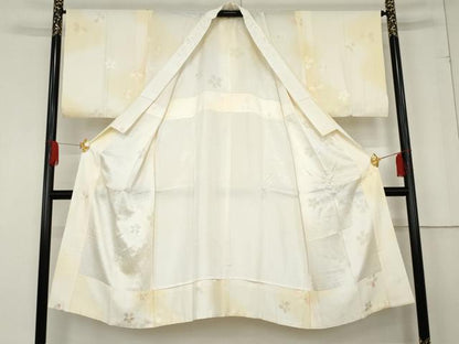 平和屋着物●長襦袢 無双仕立て 桜ろまん 暈し染め 半衿刺繍 正絹 逸品 AABE7075cs