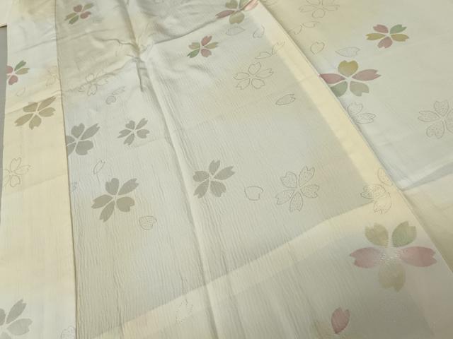 平和屋着物●長襦袢 無双仕立て 桜ろまん 暈し染め 半衿刺繍 正絹 逸品 AABE7075cs