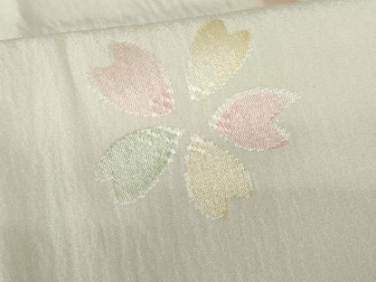 平和屋着物●長襦袢 無双仕立て 桜ろまん 暈し染め 半衿刺繍 正絹 逸品 AABE7075cs