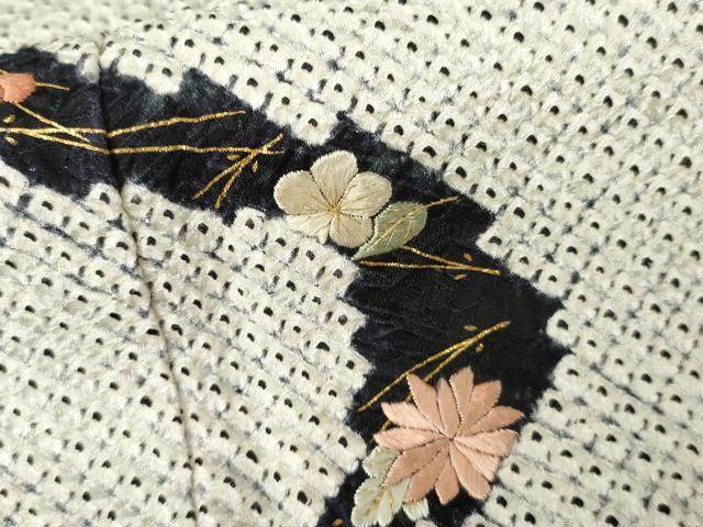 平和屋着物●本疋田絞り　訪問着　総絞り　刺繍　吹き寄せ花文　金糸　金彩　正絹　逸品　AABE7081cs