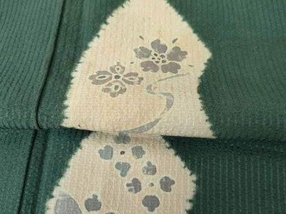 平和屋着物●訪問着 作家物 杢目絞り 地紙花文 正絹 逸品 AABE7082cs