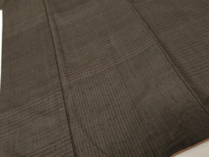 平和屋着物●男性　紬　アンサンブル　格子　正絹　逸品　AABE7085cs