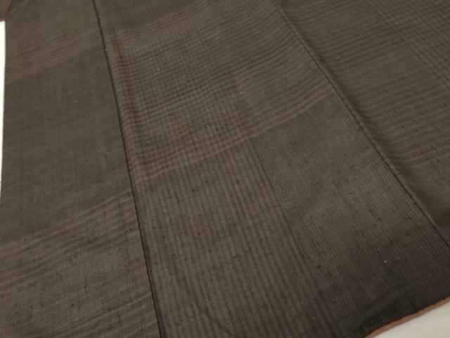 平和屋着物●男性　紬　アンサンブル　格子　正絹　逸品　AABE7085cs