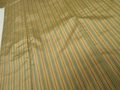 平和屋着物●上質な紬　縞　正絹　逸品　AABE7109cs