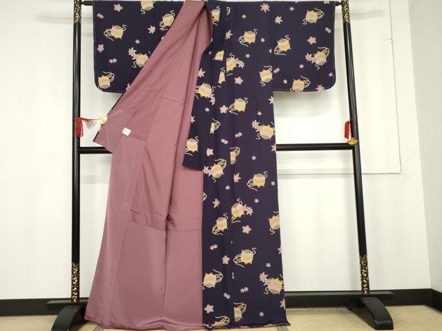 平和屋着物●こむさでもーど・COMME CA DU MODE　小紋　花糸巻文　洗える着物　未使用　AABE7110cs 平和屋着物○こむさでもーど・COMME CA DU MODE 小紋 花糸巻