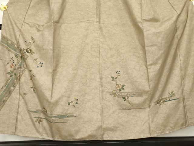 平和屋着物●本場大島紬　訪問着　中国三大刺繍　汕頭刺繍　スワトウ刺繍　更紗枝花文　金糸　正絹　逸品　未使用　AABE7116cs