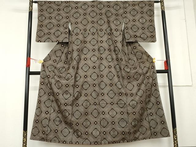 平和屋着物○本場大島紬 龍郷絣 正絹 逸品 AABE7118cs