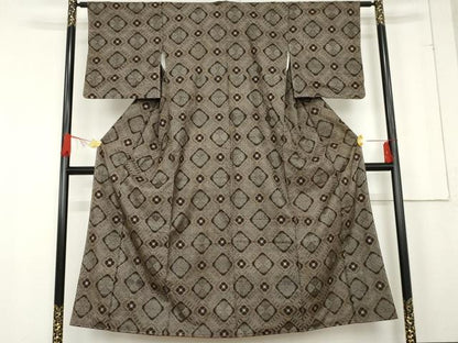 平和屋着物●本場大島紬　龍郷絣　正絹　逸品　AABE7118cs