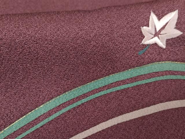平和屋着物●森英恵・HANAE MORI　訪問着　刺繍　竜田川　金糸　金彩　ロング丈　正絹　逸品　AABE7119cs 平和屋着物○森英恵・HANAE MORI 訪問着 刺繍 竜田川 金糸 金彩 ロング