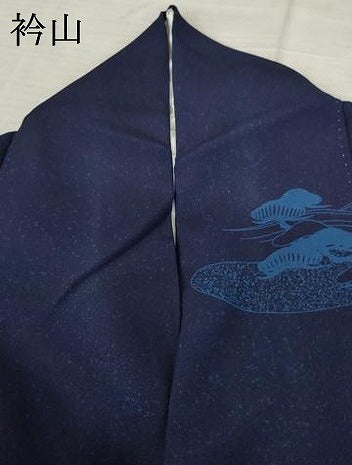 平和屋着物●訪問着　本藍　浜松風景文　正絹　逸品　AABE7120cs