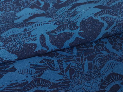 平和屋着物●訪問着　本藍　浜松風景文　正絹　逸品　AABE7120cs