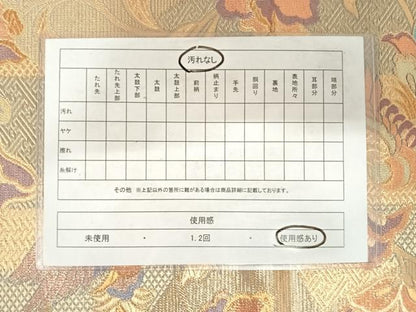 平和屋着物◎六通柄袋帯　花喰い鳥　金糸　正絹　逸品　AABE7121yx