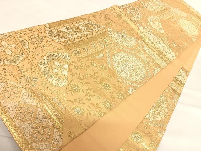 平和屋着物◎西陣　六通柄袋帯　切嵌花鳥文　金糸　正絹　逸品　AABE7141yx
