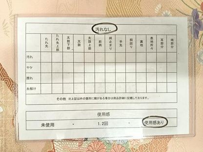 平和屋着物◎六通柄袋帯　唐織　慶長道長花車文　金糸　正絹　逸品　AABE7145yx