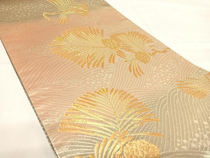 平和屋着物◎六通柄袋帯 枝松文 金銀糸 正絹 逸品 AABE7165yx