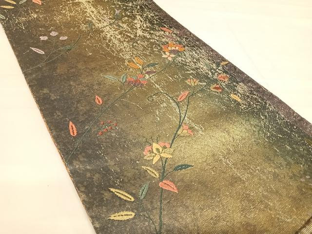 平和屋着物◎六通柄袋帯 華更紗 金糸 正絹 逸品 AABE7170yx