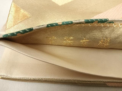 平和屋着物◎六通柄袋帯 唐織 花菱文様 金銀糸 正絹 逸品 AABE7177yx