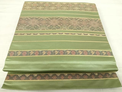 平和屋着物◎太鼓柄袋帯 螺鈿箔 横段花文 金糸 正絹 逸品 AABE7189yx