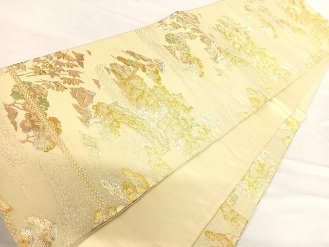 平和屋着物◎六通柄　京袋帯　風景文　金銀糸　正絹　逸品　AABE7193yx