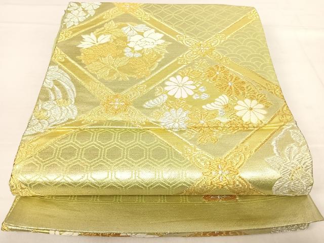 平和屋着物◎六通柄袋帯　唐織　天井花丸文　金銀糸　正絹　逸品　AABE7204yx